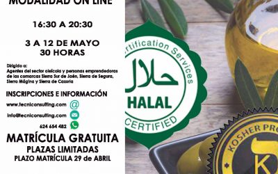 PROGRAMA DE FORMACIÓN ONLINE Y ASESORAMIENTO PARA LA OBTENCIÓN DE LOS CERTIFICADOS RELIGIOSOS HALAL Y KOSHER en los ACEITES DE OLIVA VIRGEN
